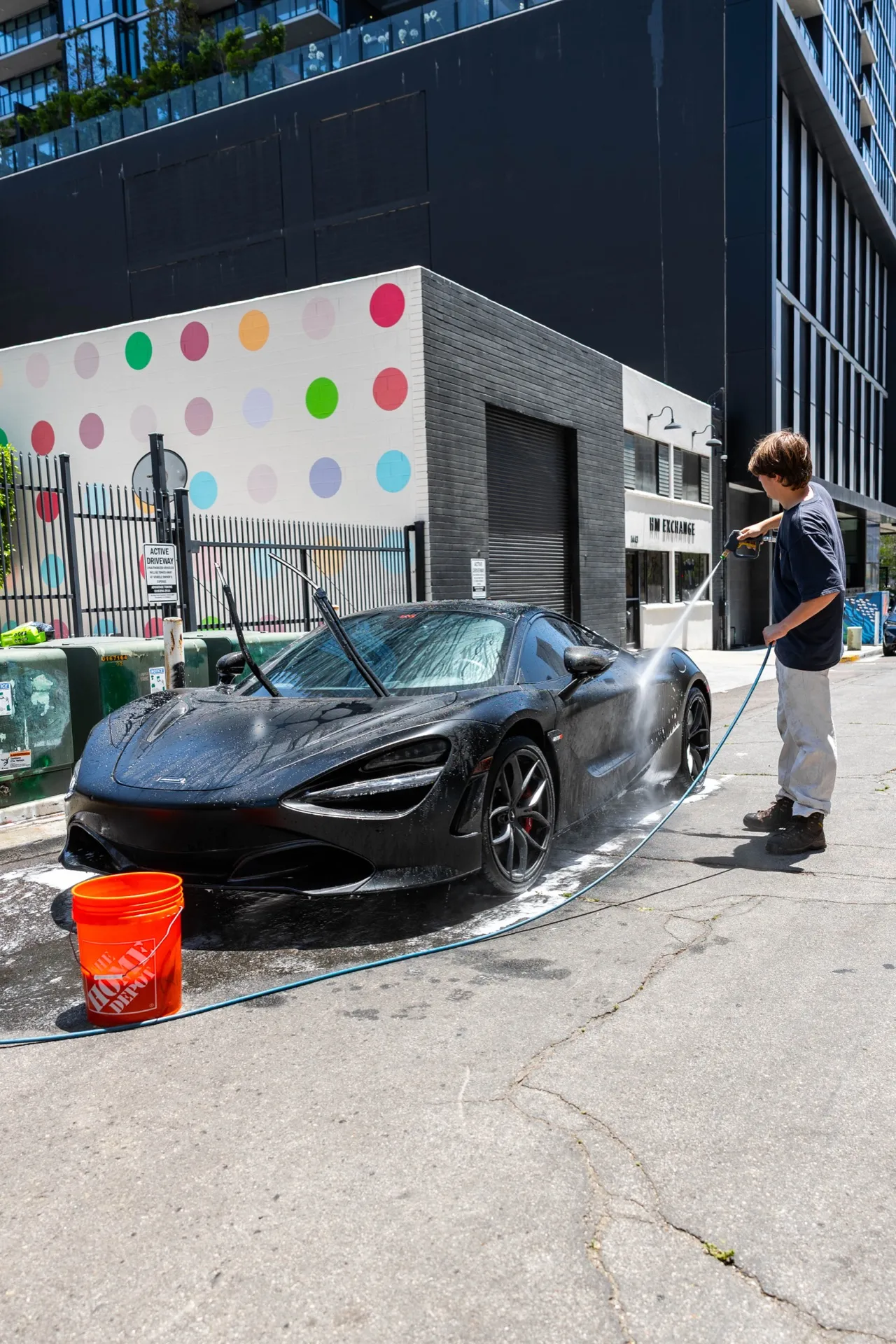 McLaren in the Severin Detailing shop after paint correction and ceramic coating work